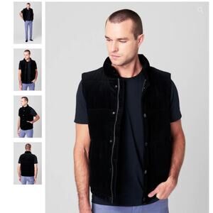 BlankNYC Anthropologie Men's Corduroy Puffer Vest Black Size XL NWT